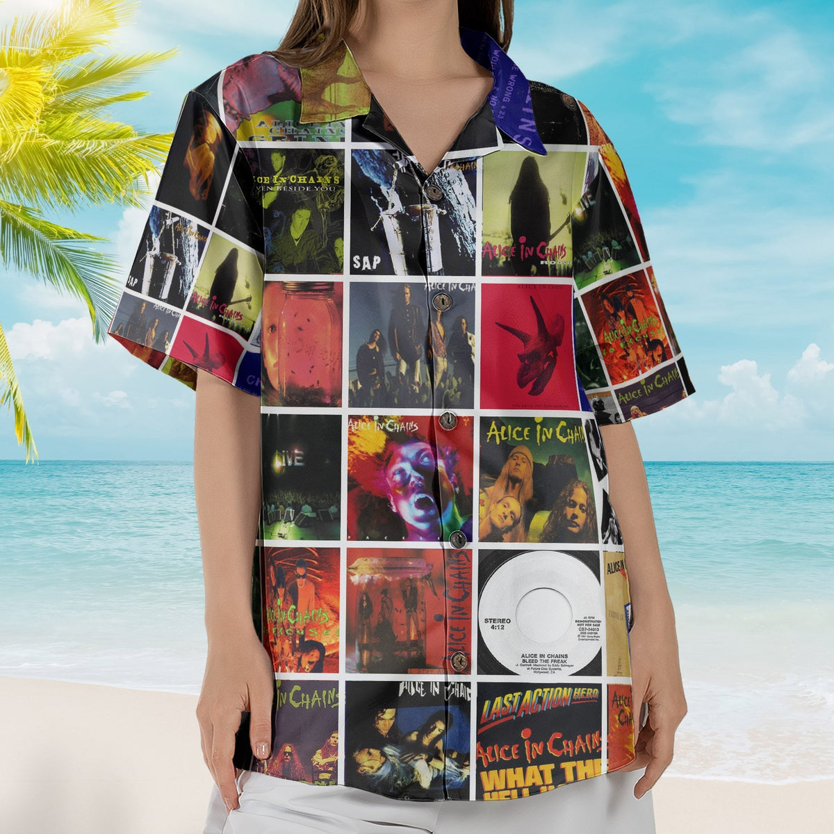 Alice in Chains Album Collage Hawaiian Shirt Rock Music Fan Shirt