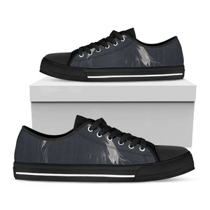 Monochrome Eagle Print Black Low Top Sneakers