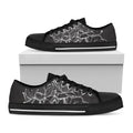 Monochrome Lotus Print Black Low Top Sneakers