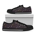 Moon Phase And Stars Pattern Print Black Low Top Sneakers