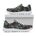 Mosaic Patchwork Pattern Print White Running Shoes