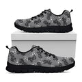 Motorcycle And Angel Pattern Print Black Running Shoes