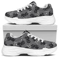 Motorcycle And Angel Pattern Print White Chunky Shoes