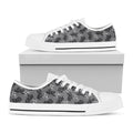 Motorcycle And Angel Pattern Print White Low Top Sneakers