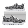Motorcycle And Angel Pattern Print White Running Shoes