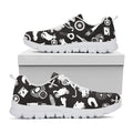 Motorcycle Equipment Pattern Print White Running Shoes