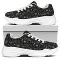 Motorcycle Words Pattern Print White Chunky Shoes