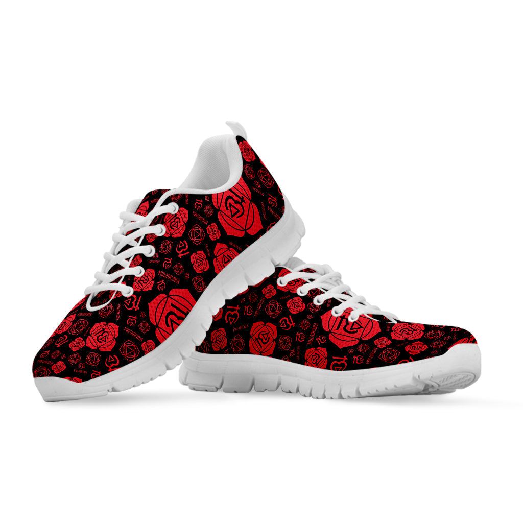 Muladhara Chakra Pattern Print White Running Shoes