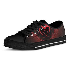 Muladhara Chakra Symbol Print Black Low Top Sneakers