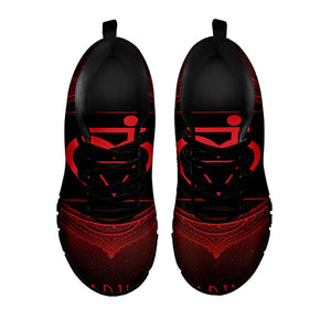 Muladhara Chakra Symbol Print Black Running Shoes