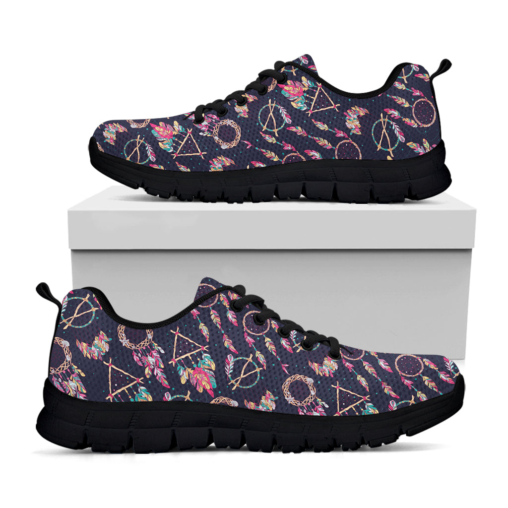 Native American Dream Catcher Print Black Running Shoes