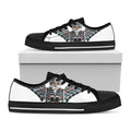 Native American Eagle Totem Print Black Low Top Sneakers