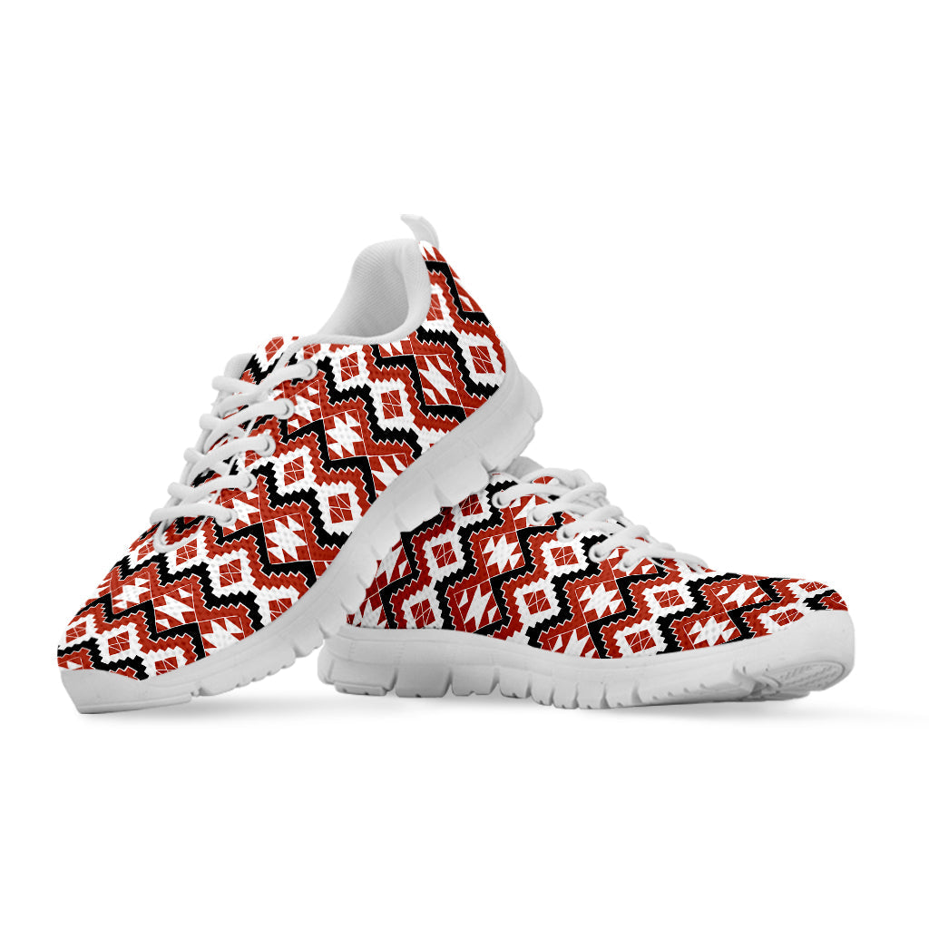 Native American Indian Pattern Print White Running Shoes