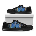 Native American Spiritual Wolf Print Black Low Top Sneakers