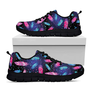Native Feather Pattern Print Black Running Shoes