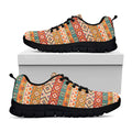 Navajo Native Pattern Print Black Running Shoes