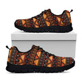 Native Tribal African Pattern Print Black Running Shoes