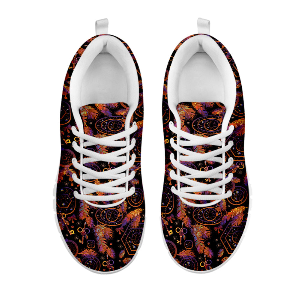 Native Tribal Dream Catcher Print White Running Shoes