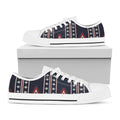 Native Tribal Navajo Pattern Print White Low Top Sneakers