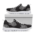 Native Tribal Wolf Pattern Print White Running Shoes