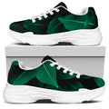 Natural Green Leaf Print White Chunky Shoes