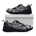 Navy And White Wolf Print Black Running Shoes