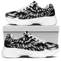 Navy And White Wolf Print White Chunky Shoes