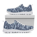 Navy Digital Camo Pattern Print White Running Shoes