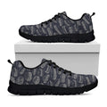 Navy Doodle Sandwich Pattern Print Black Running Shoes