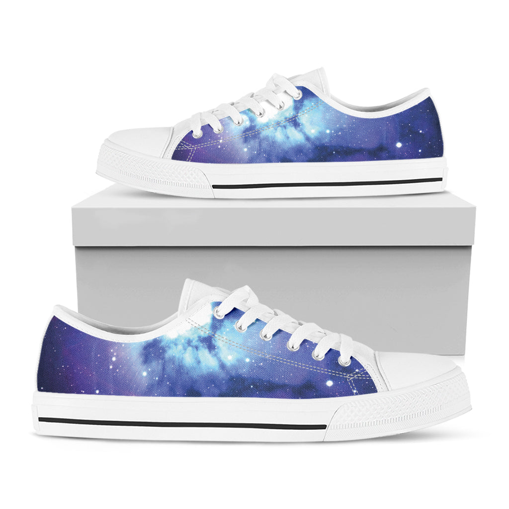 Nebula Space Print White Low Top Sneakers