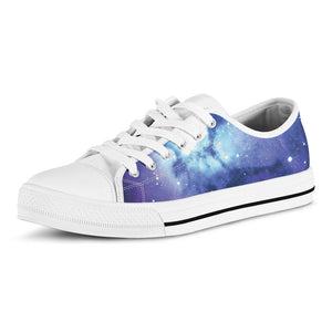 Nebula Space Print White Low Top Sneakers