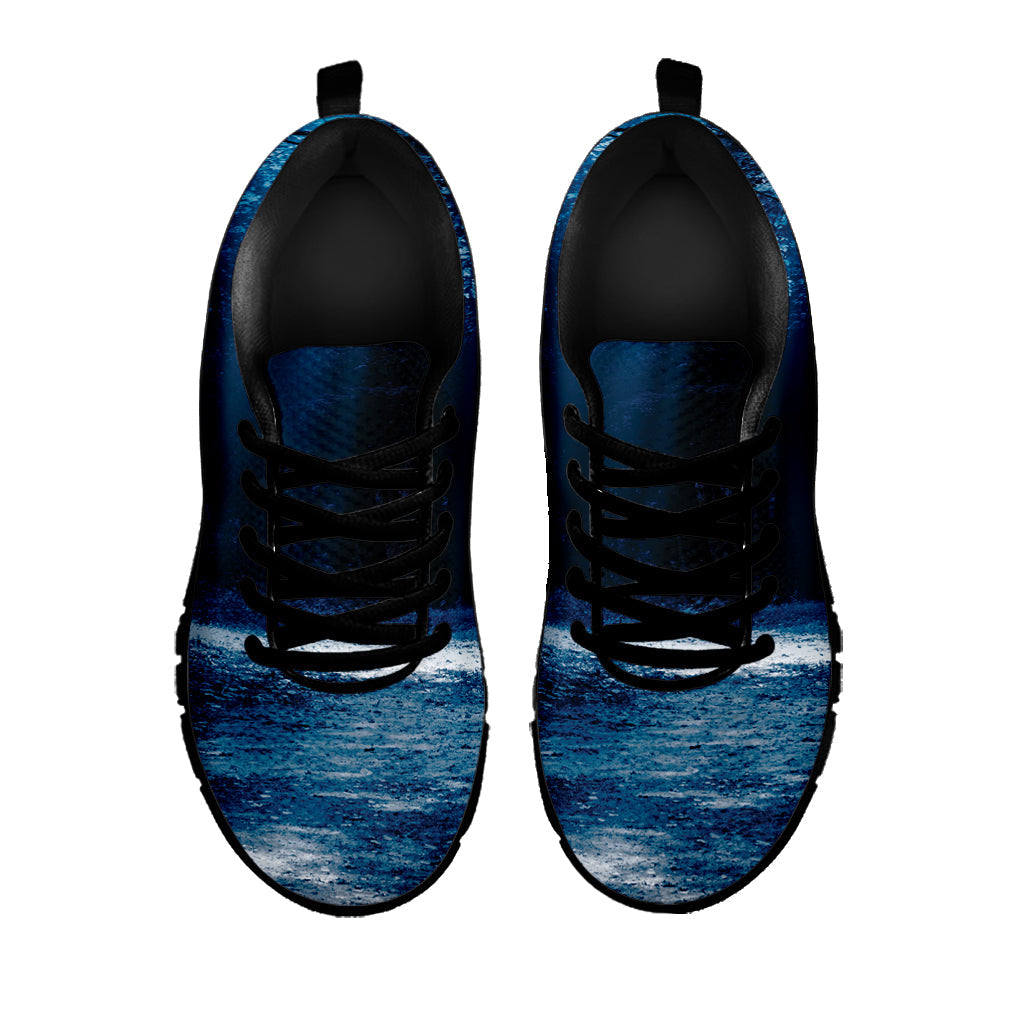 Night Forest And Moonlight Print Black Running Shoes