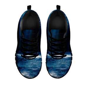 Night Forest And Moonlight Print Black Running Shoes