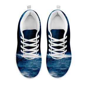 Night Forest And Moonlight Print White Running Shoes