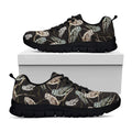 Night Owl Pattern Print Black Running Shoes