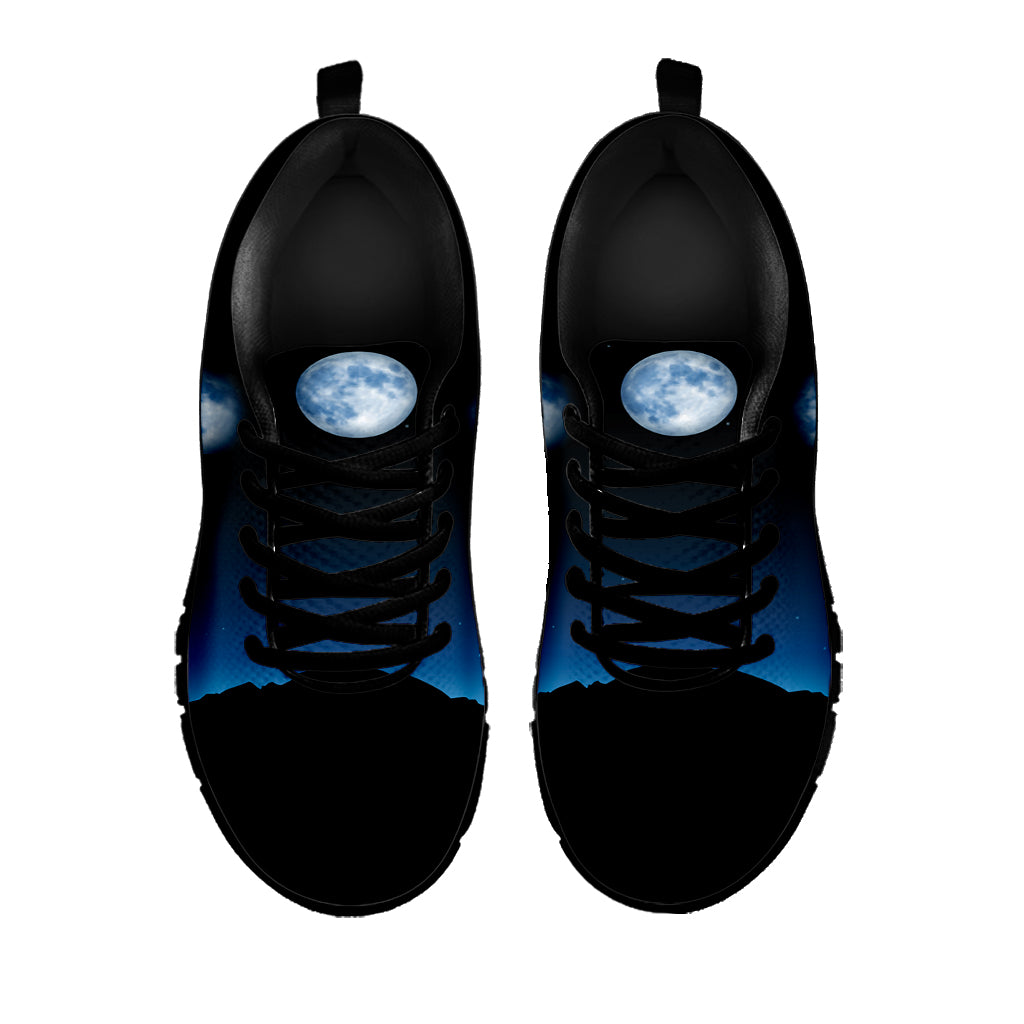 Night Sky And Moon Phase Print Black Running Shoes