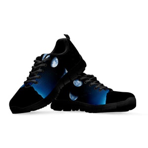 Night Sky And Moon Phase Print Black Running Shoes
