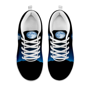 Night Sky And Moon Phase Print White Running Shoes