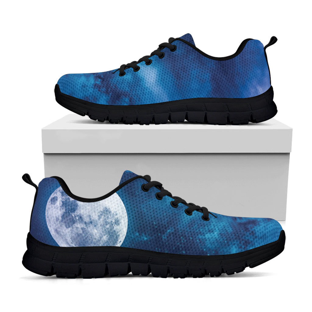 Night Sky And Moonlight Print Black Running Shoes