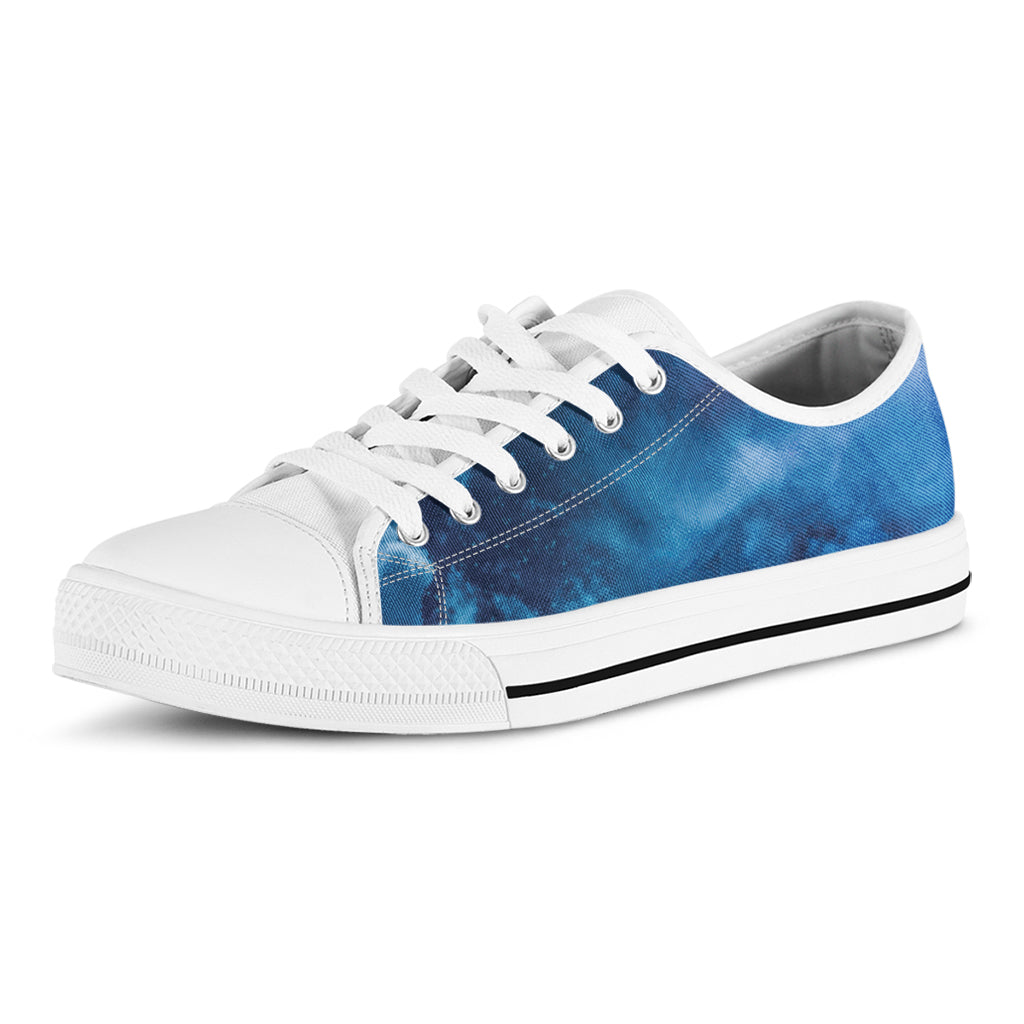 Night Sky And Moonlight Print White Low Top Sneakers