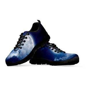 Night Sky Full Moon Print Black Running Shoes