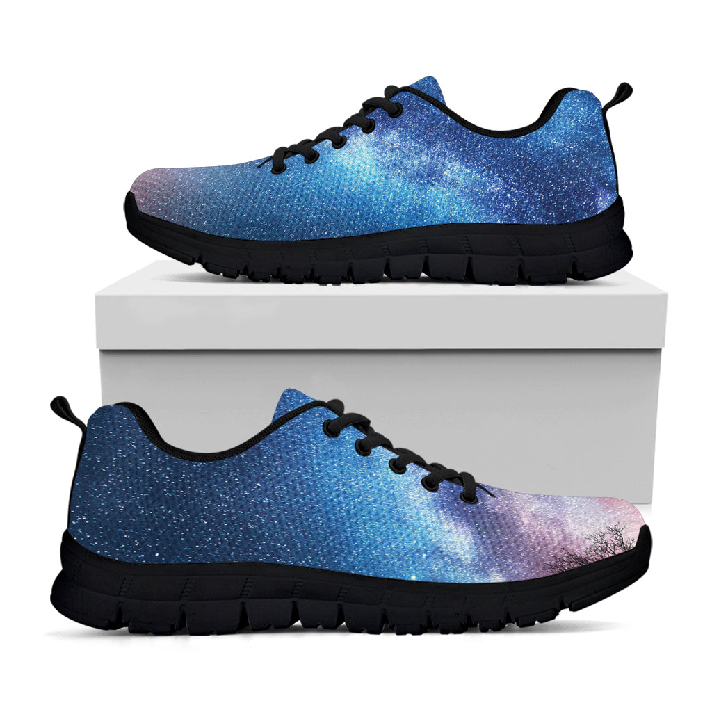 Night Sky Milky Way Print Black Running Shoes
