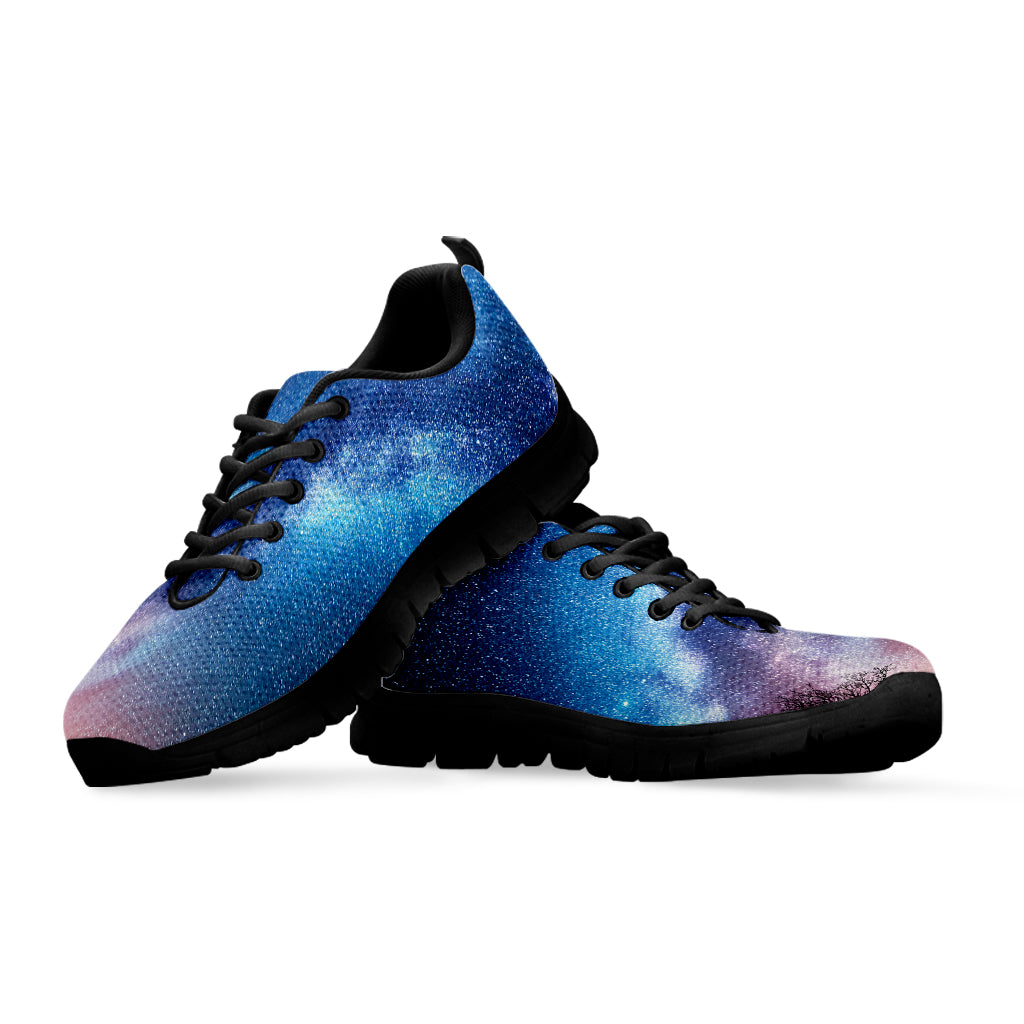 Night Sky Milky Way Print Black Running Shoes