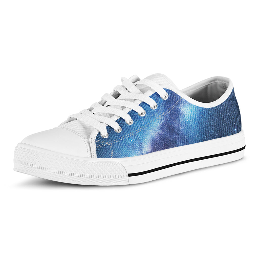 Night Sky Milky Way Print White Low Top Sneakers