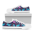 Night Star Unicorn Pattern Print White Low Top Sneakers