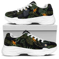 Night Tropical Hawaii Pattern Print White Chunky Shoes