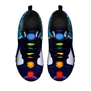 Nine Chakras Aura Print Black Running Shoes