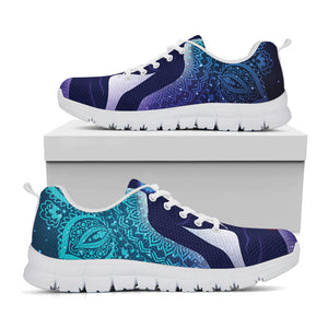 Nine Chakras Aura Print White Running Shoes