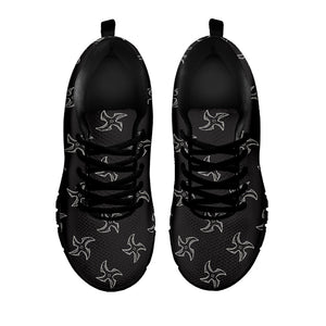 Ninja Shuriken Pattern Print Black Running Shoes