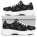 Ninja Shuriken Pattern Print White Chunky Shoes